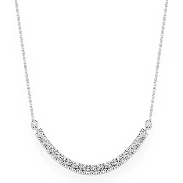 0.15CTW Curved Bar Diamond Necklace Pendant