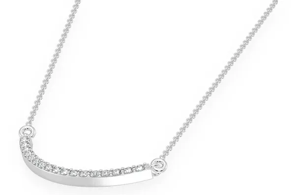 0.15CTW Curved Bar Diamond Necklace Pendant