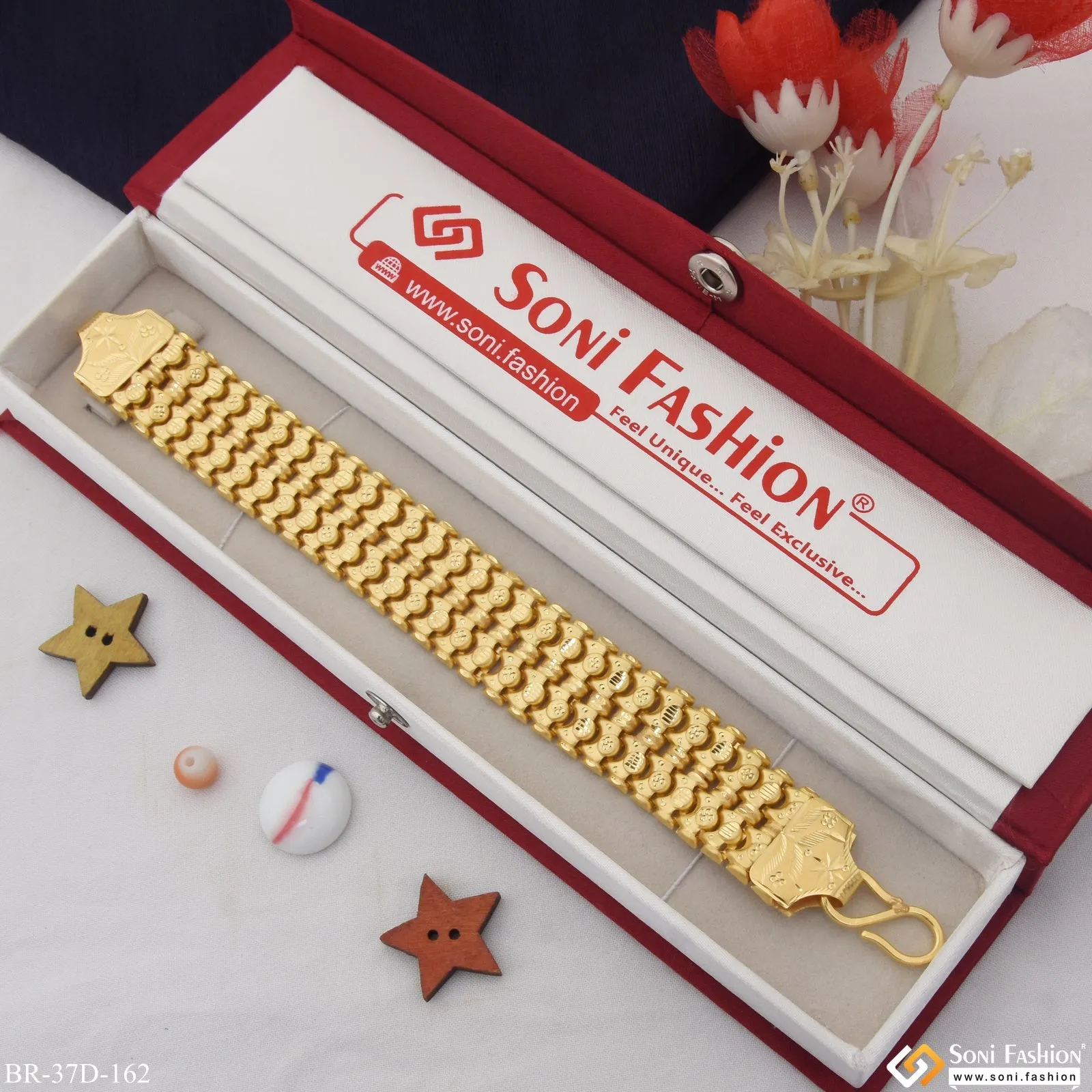 1 Gram Gold Plated Gorgeous Design Bahubali Bracelet for Men - Style D162