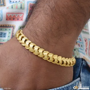 1 Gram Gold Plated Gorgeous Design Pokal Bracelet for Men - Style D356