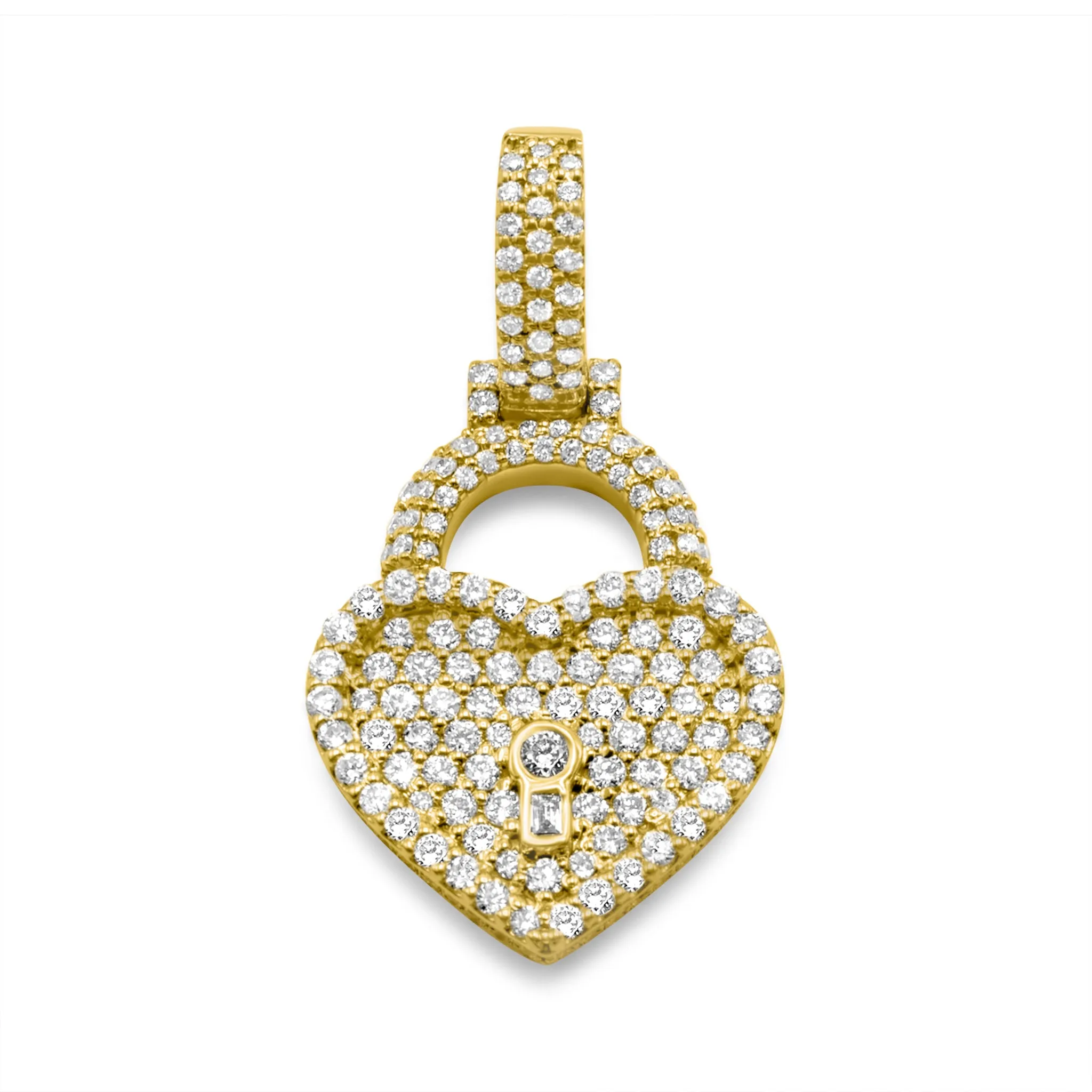 10K Solid Gold Diamond Heart Locket Pendant 0.83ctw