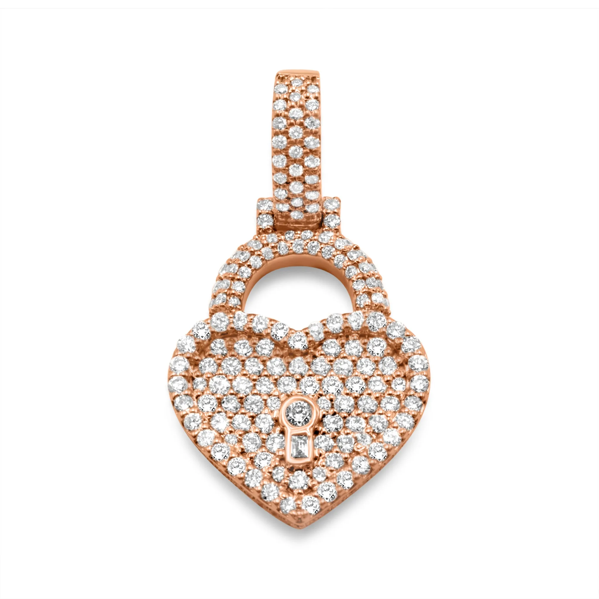 10K Solid Gold Diamond Heart Locket Pendant 0.83ctw