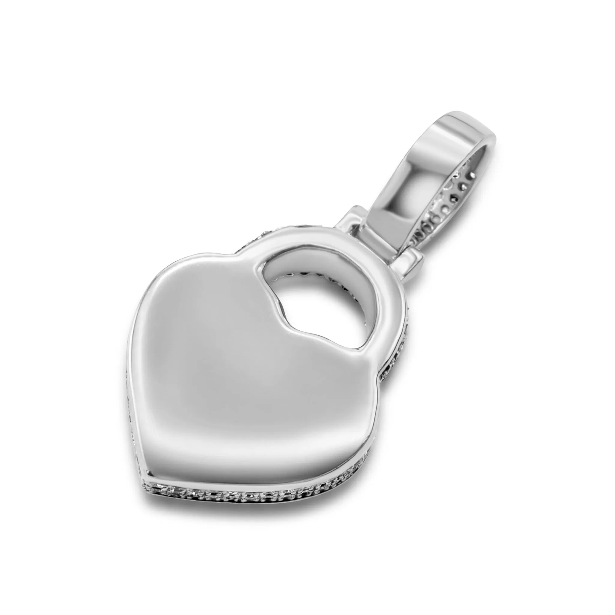 10K Solid Gold Diamond Heart Locket Pendant 0.83ctw