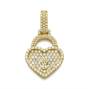 10K Solid Gold Diamond Heart Locket Pendant 1.56ctw