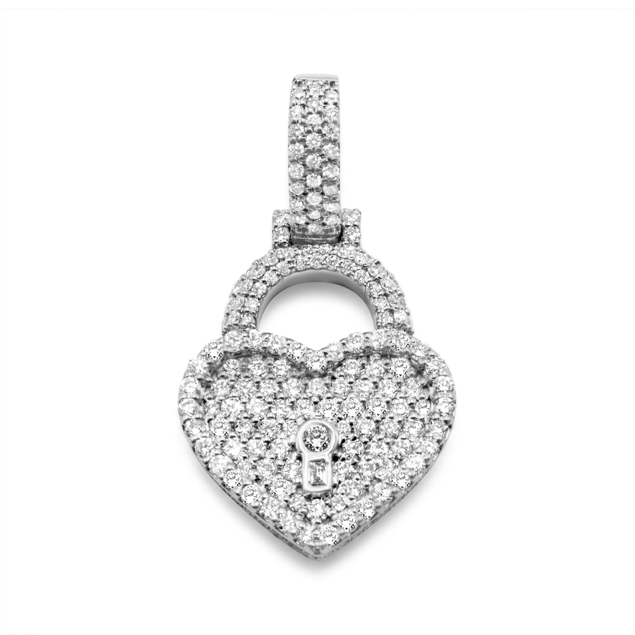 10K Solid Gold Diamond Heart Locket Pendant 1.56ctw