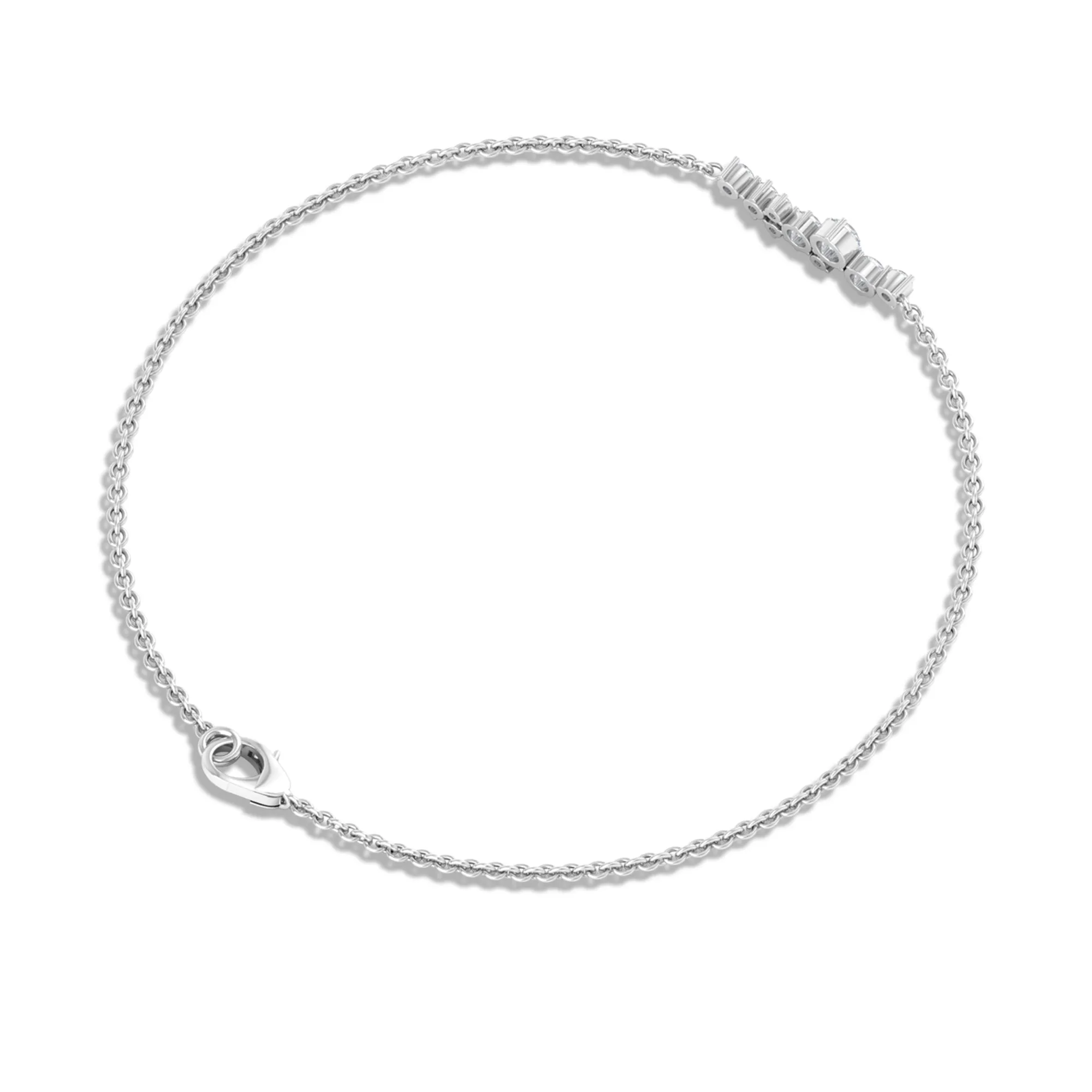 1/2 CT Cubic Zirconia Cluster Chain Bracelet in Gold
