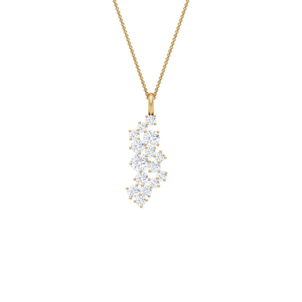 1/2 CT Prong Set Natural Diamond Cluster Pendant
