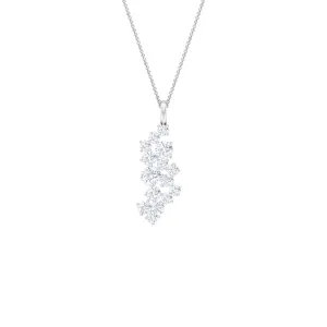 1/2 CT Prong Set Natural Diamond Cluster Pendant