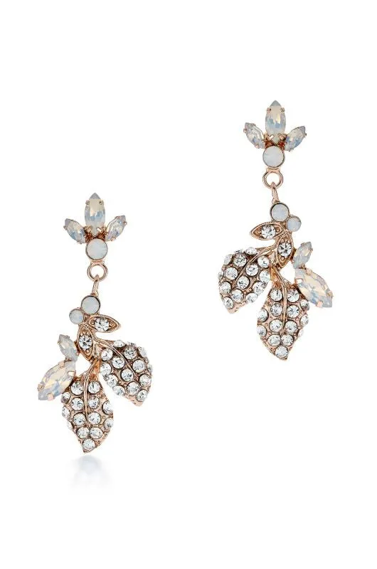 12554 Rose Gold Opal Marquise Cut Earrings