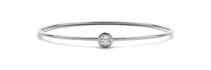 14K RD Diamond Bezel Set Wire Flexible Bangle Bracelet