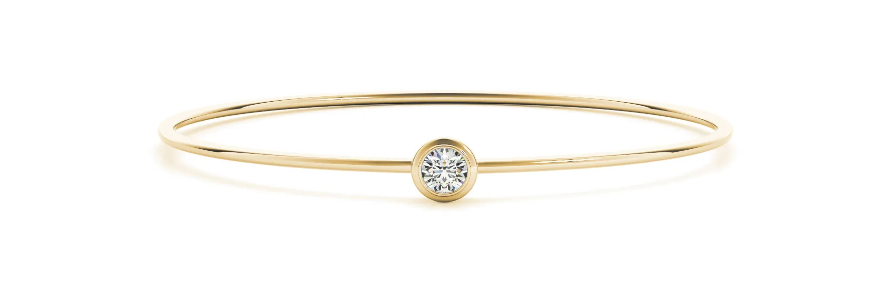 14K RD Diamond Bezel Set Wire Flexible Bangle Bracelet