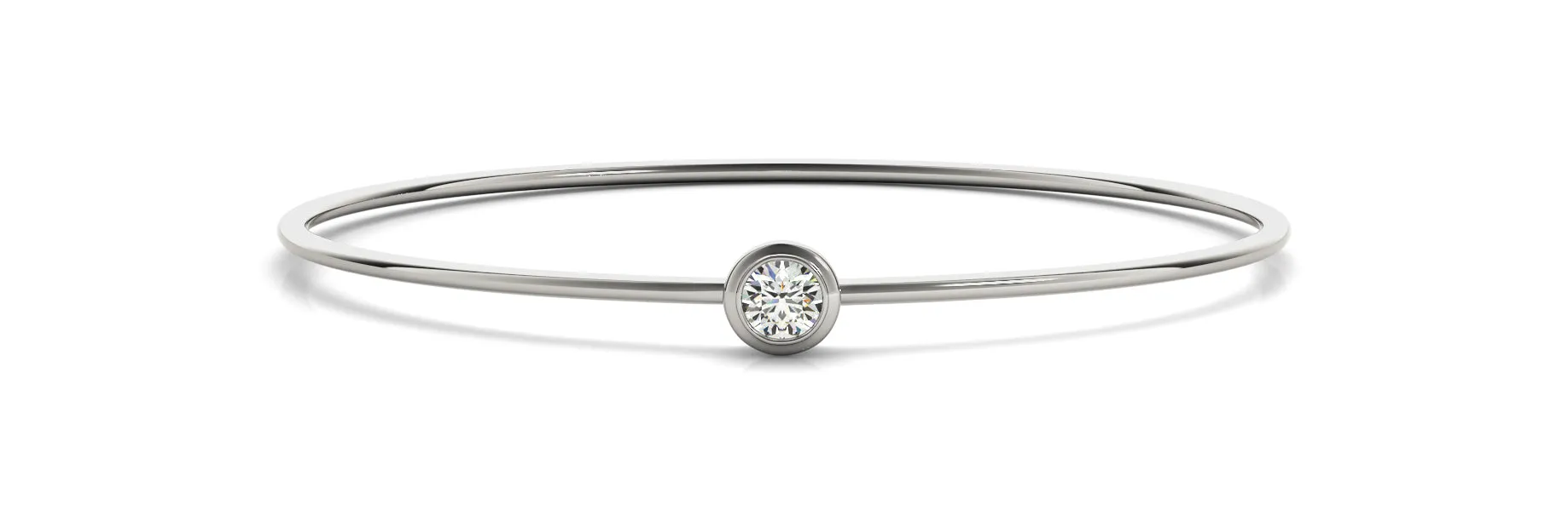 14K RD Diamond Bezel Set Wire Flexible Bangle Bracelet