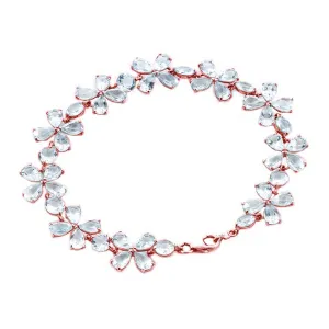 14K Solid Rose Gold Bracelet w/ Natural Aquamarines
