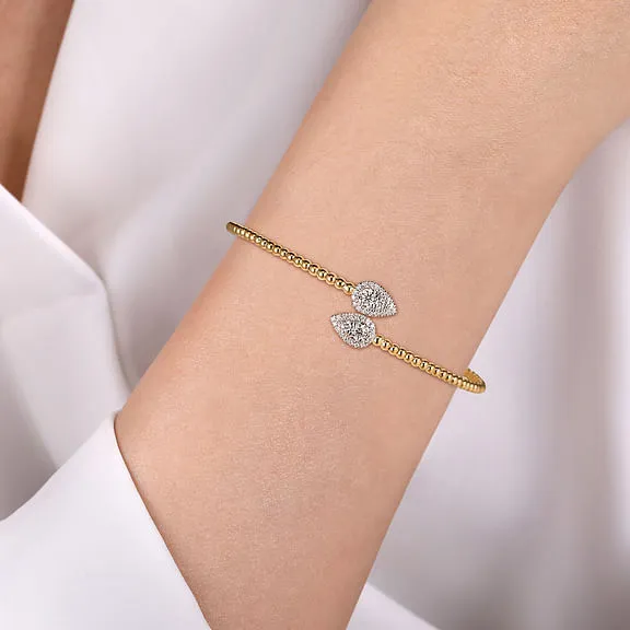 14K Yellow Gold Bujukan Diamond Bangle