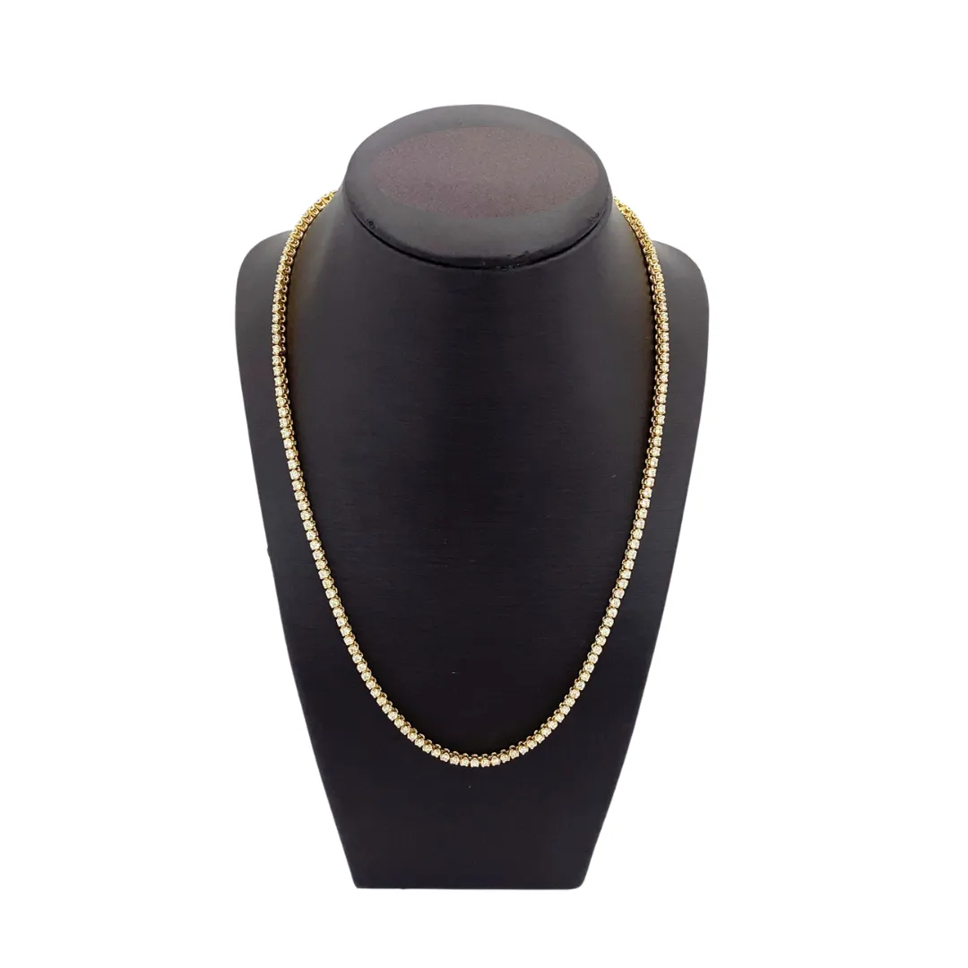 14K Yellow Gold Tennis Necklace - 4.85ct