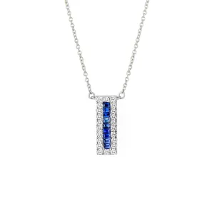 14KW 20D0.22CT,9SA0.25CT BAR SAPPHIRE/DIAMOND NK  (153N5370SA)