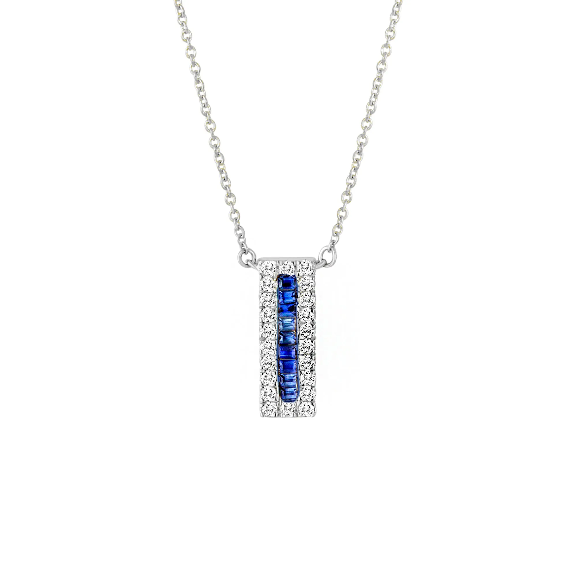 14KW 20D0.22CT,9SA0.25CT BAR SAPPHIRE/DIAMOND NK  (153N5370SA)