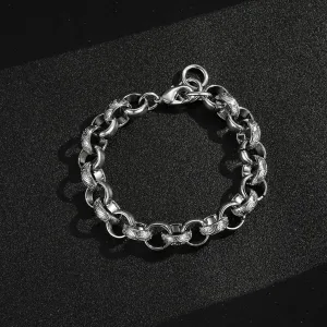 15mm Silver Filled Alternate Ornate Belcher Bracelet 8/9.3 Inch