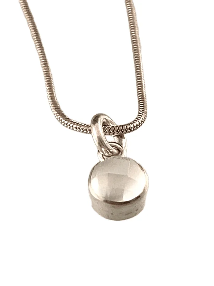 16” Sterling Silver Snake Chain Necklace Rose Cut Gemstone Charm