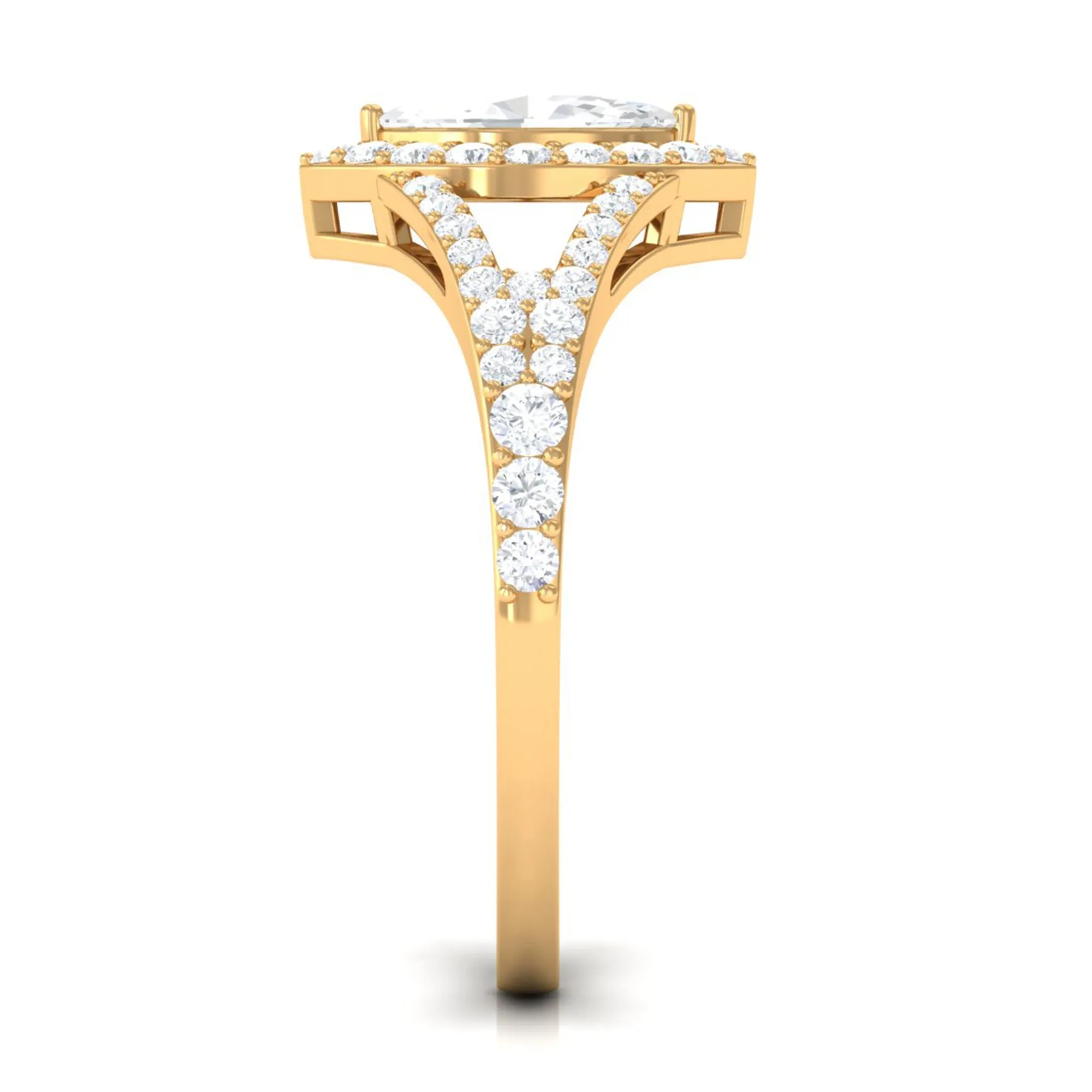 1.75 CT Split Shank Marquise Cut Zircon Engagement Ring