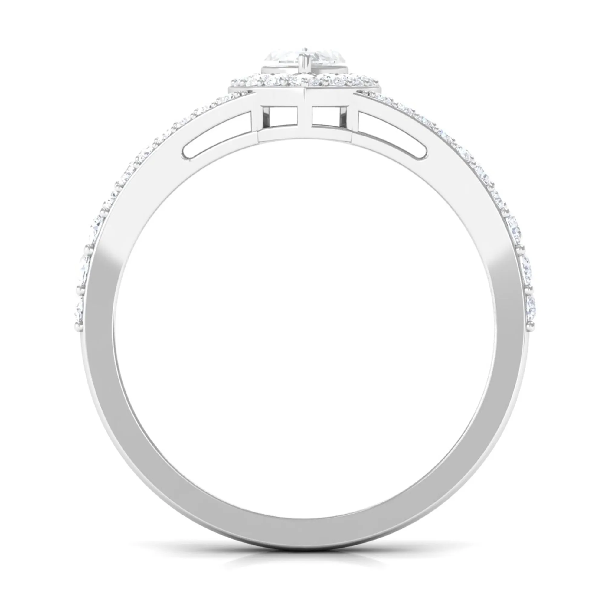 1.75 CT Split Shank Marquise Cut Zircon Engagement Ring