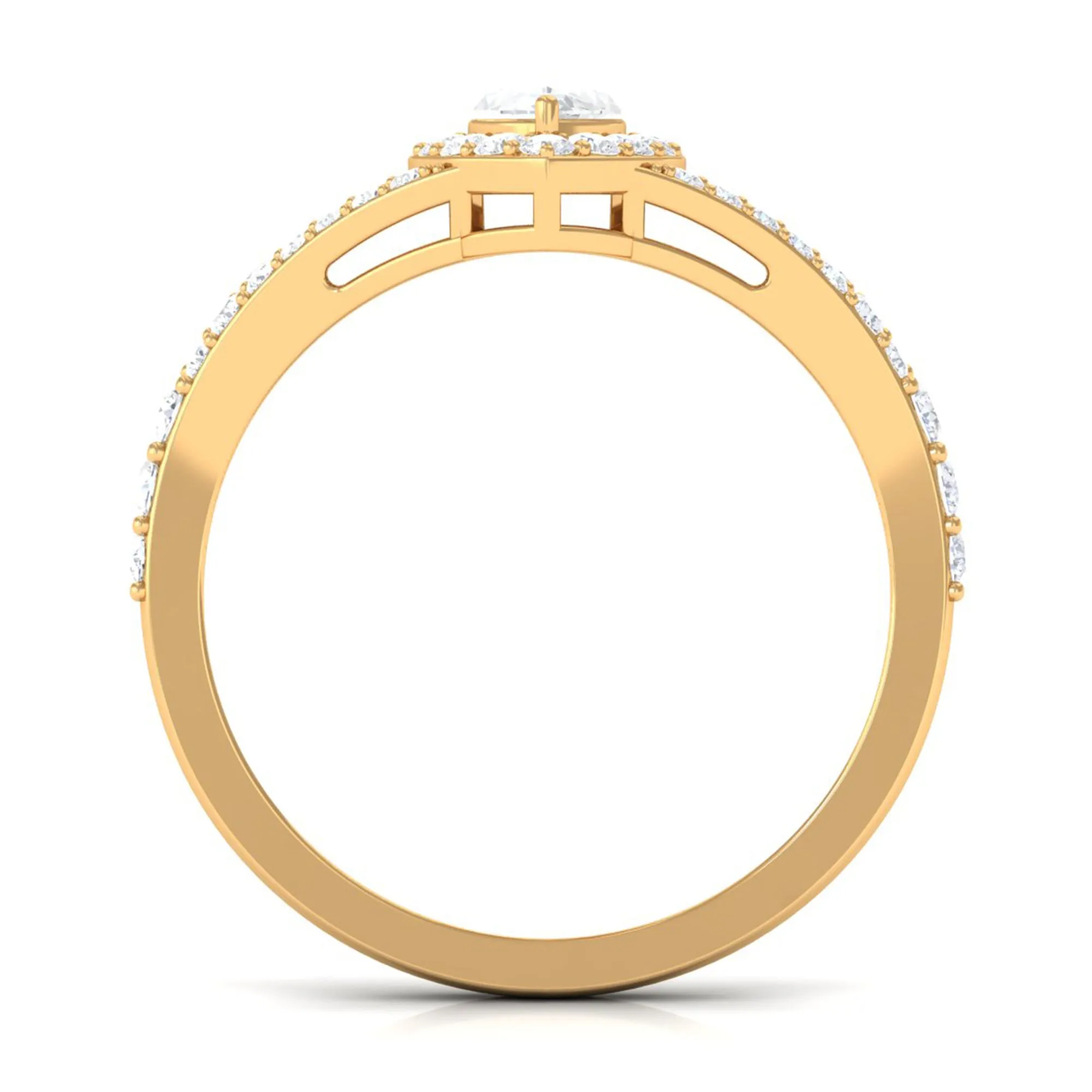 1.75 CT Split Shank Marquise Cut Zircon Engagement Ring