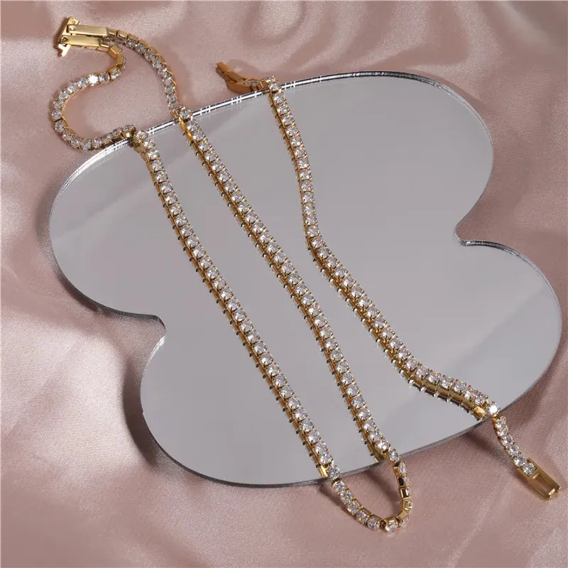 18K Gold-Filled Cubic Zirconia Tennis Necklace And Bracelet Set