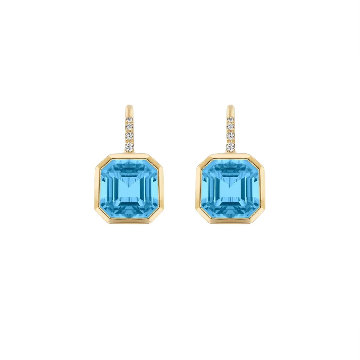 18K Gold Gossip Asscher Cut Earrings