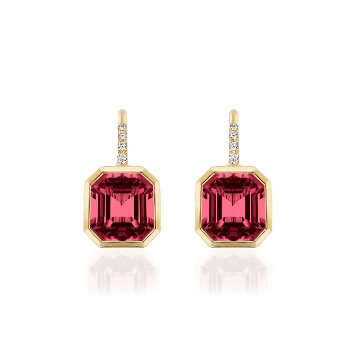 18K Gold Gossip Asscher Cut Earrings