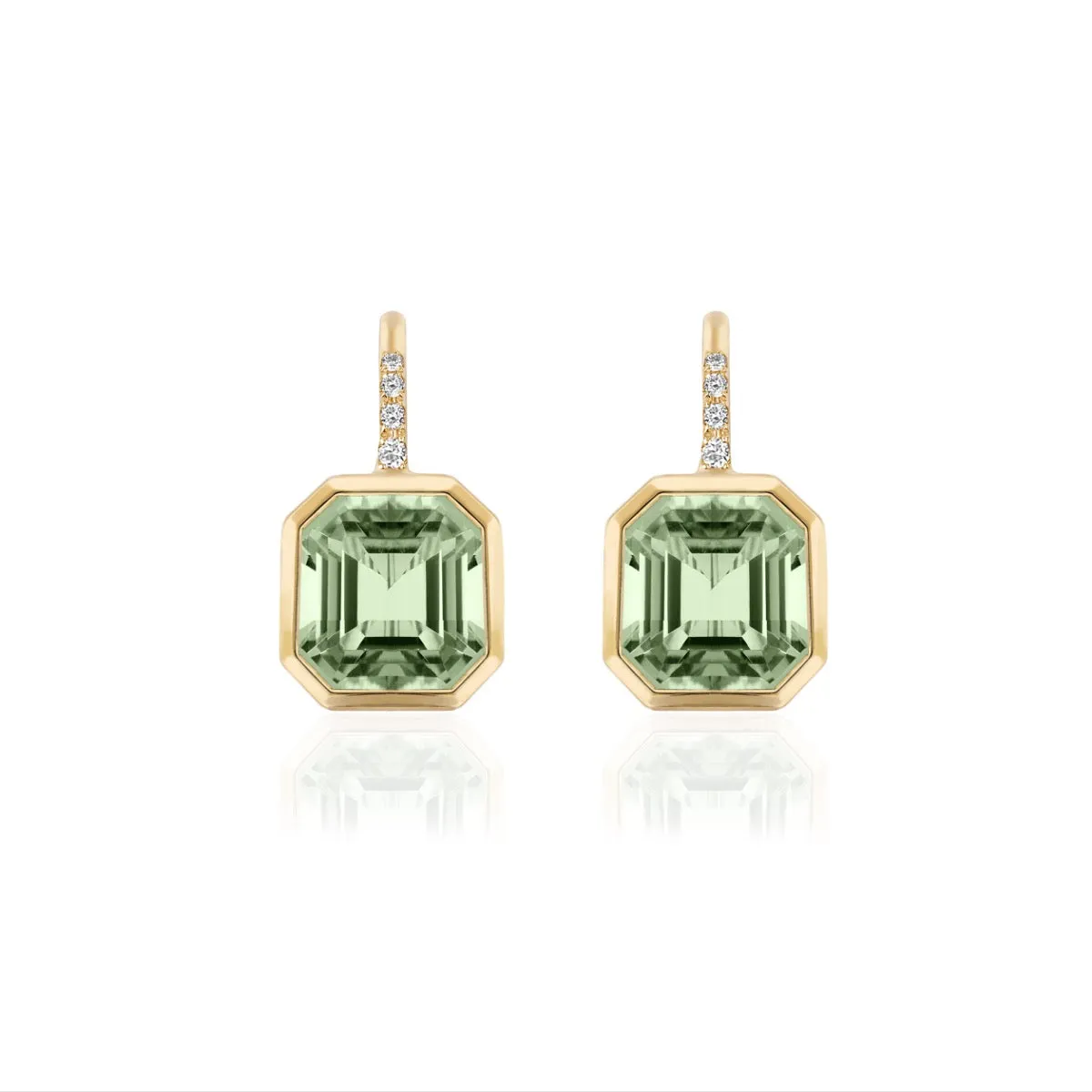 18K Gold Gossip Asscher Cut Earrings