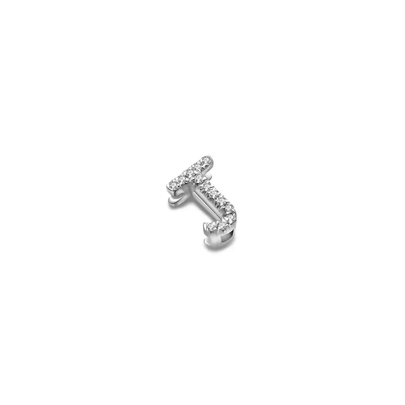 18k Gold Initial Letter "J" Diamond Pandent   Necklace