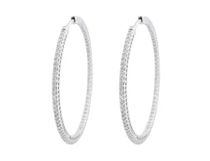18k White Gold 1.25ct Diamond Hoop Earrings