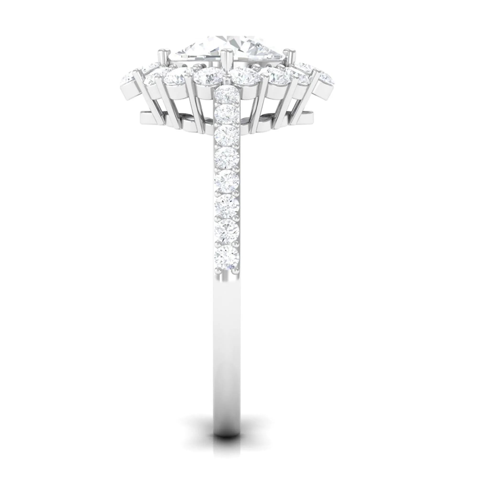 2.25 CT Zircon Halo Engagement Ring in Gold