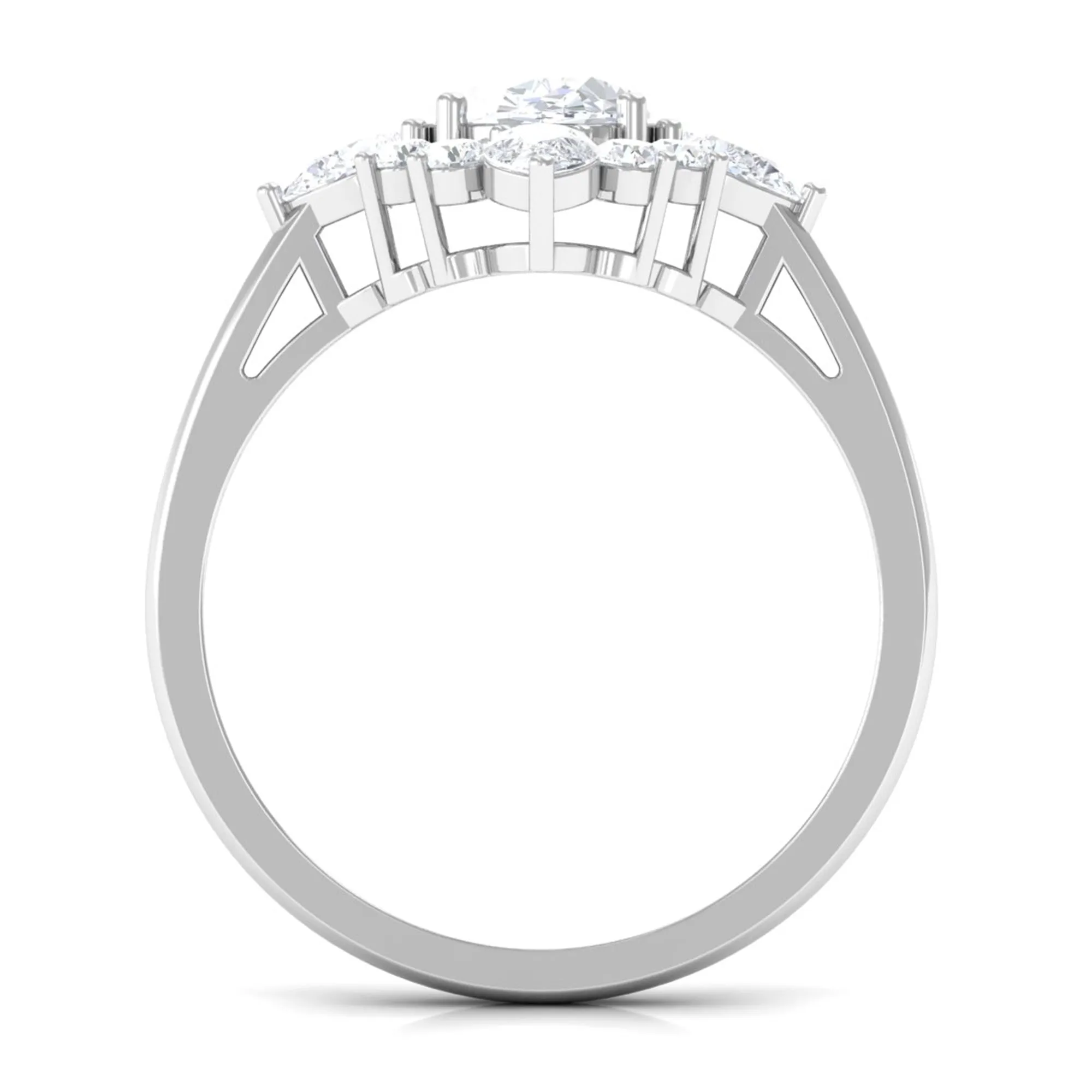 3 CT Oval Zircon Statement Engagement Ring in Gold