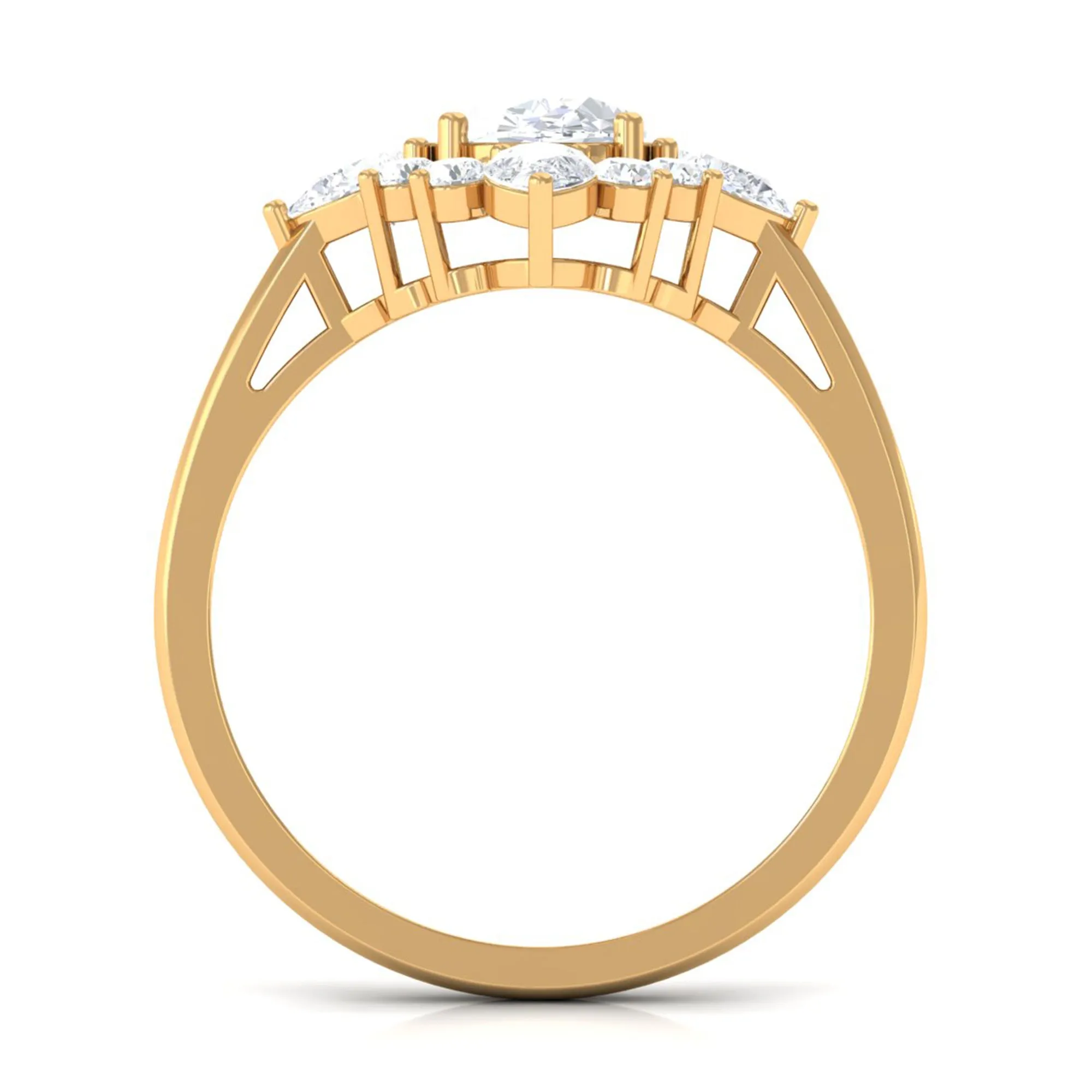 3 CT Oval Zircon Statement Engagement Ring in Gold