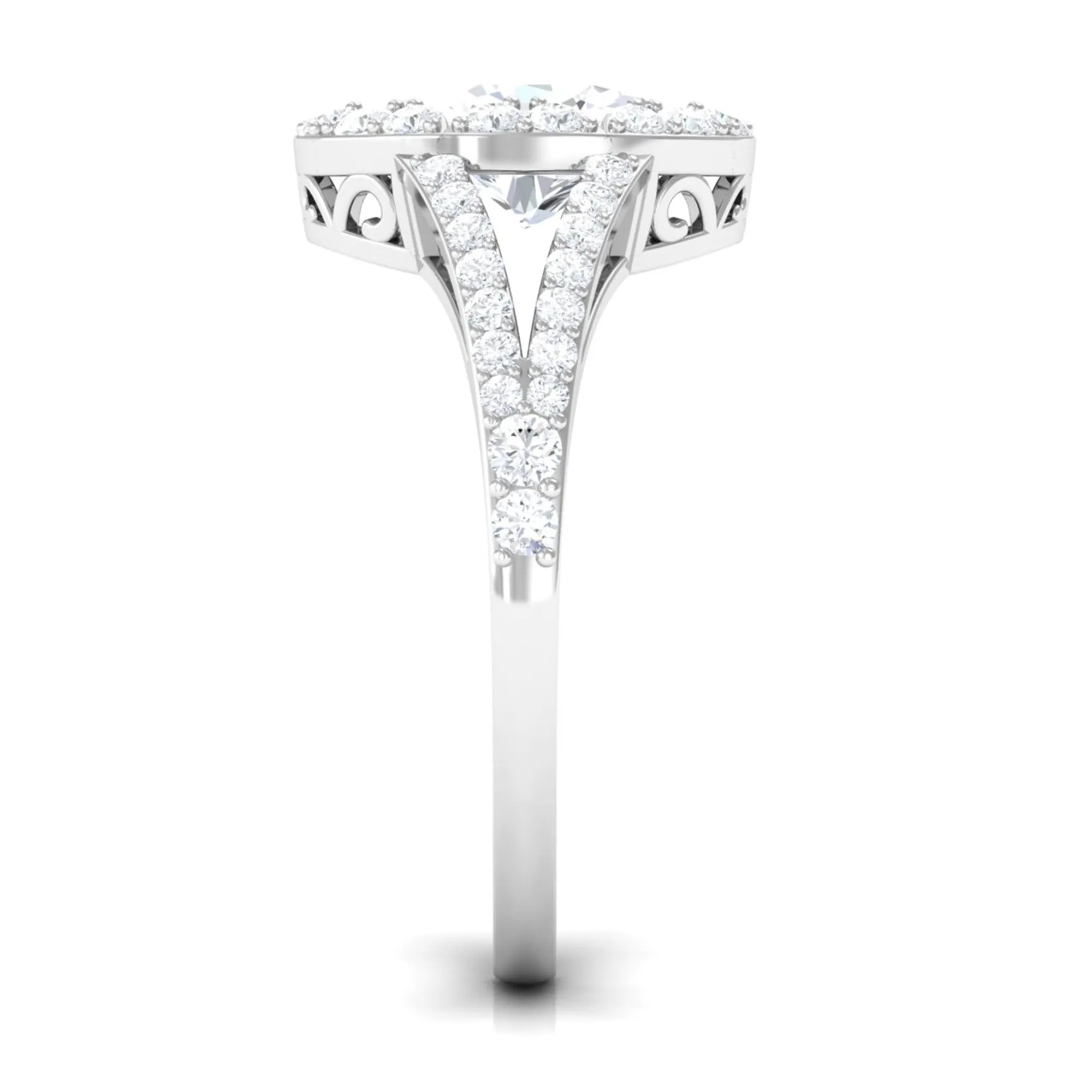 3 CT Split Shank Zircon Oval Engagement Ring in Gold