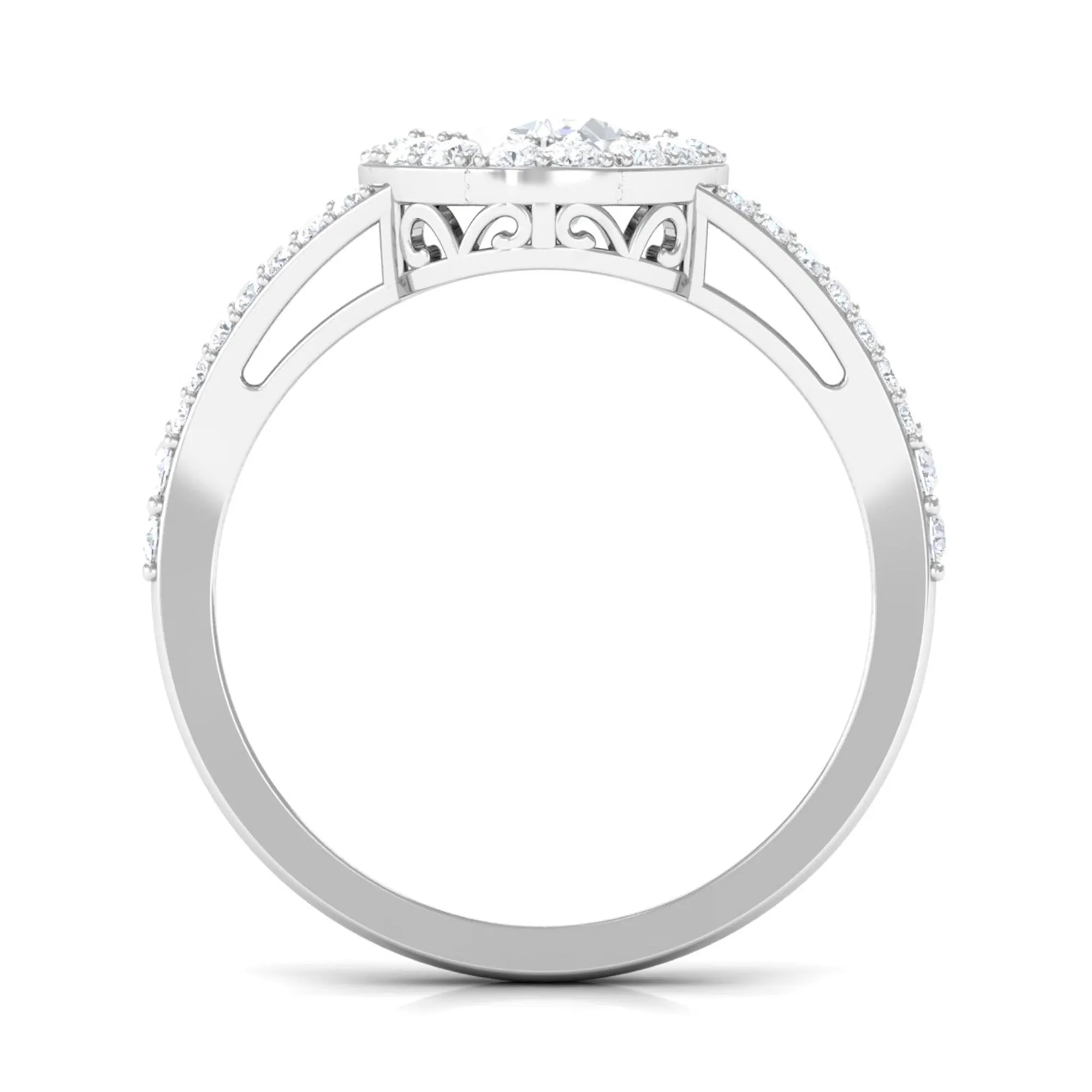 3 CT Split Shank Zircon Oval Engagement Ring in Gold