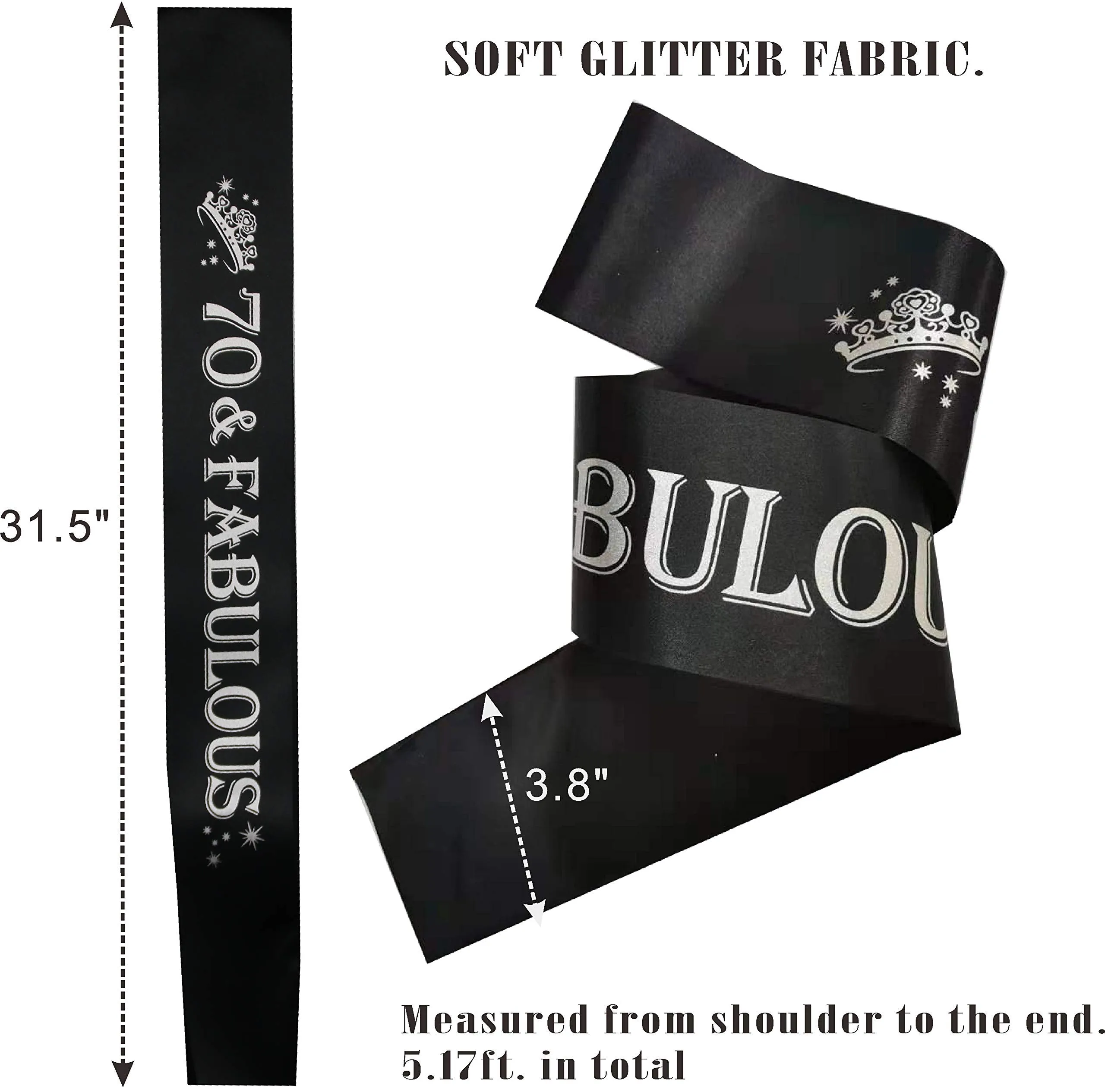 70th Birthday Gifts for Women, 70th Birthday Crown and Sash for Women, 70th Birthday