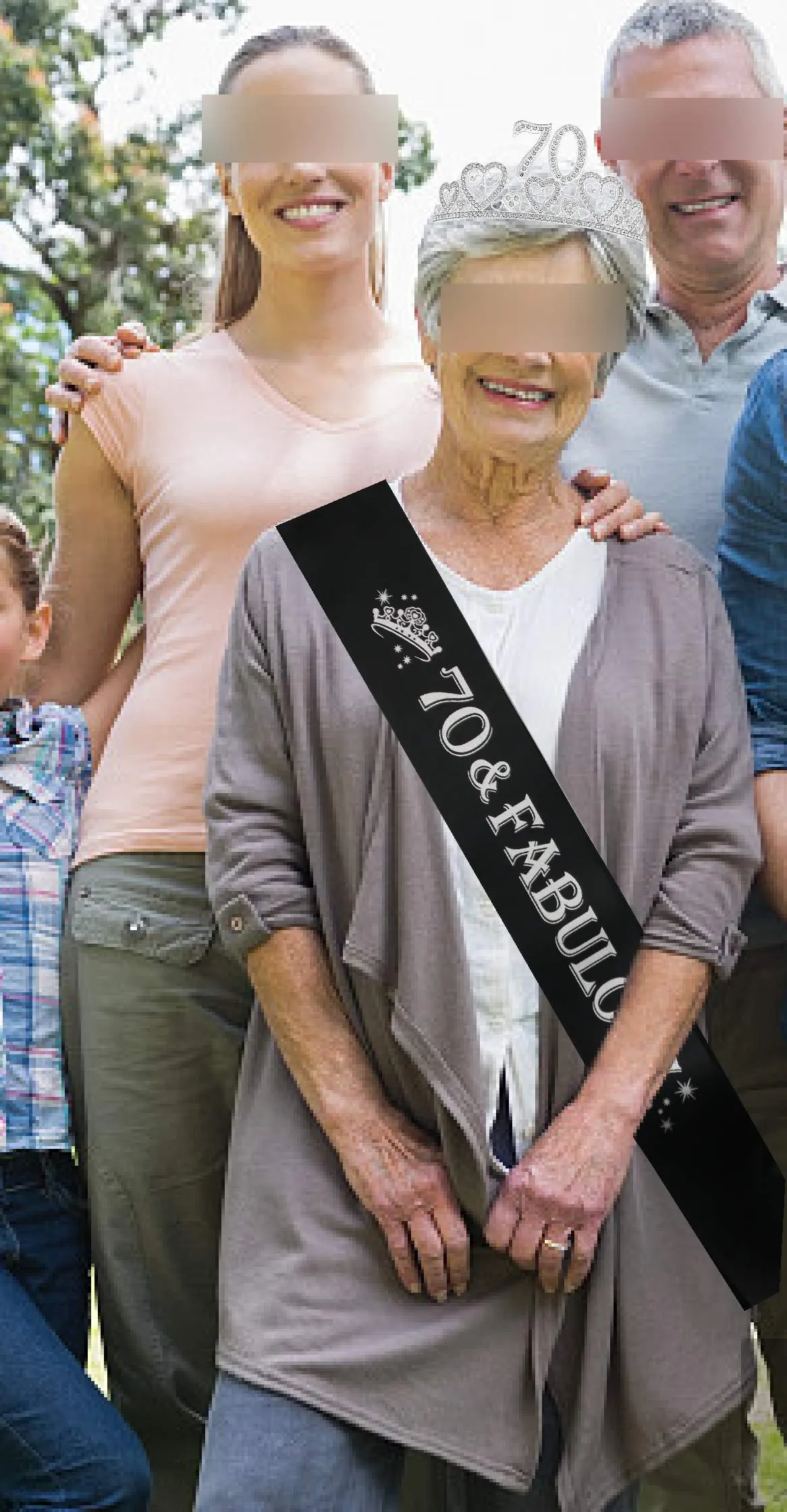 70th Birthday Gifts for Women, 70th Birthday Crown and Sash for Women, 70th Birthday
