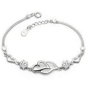 925 sterling silver heart bracelet