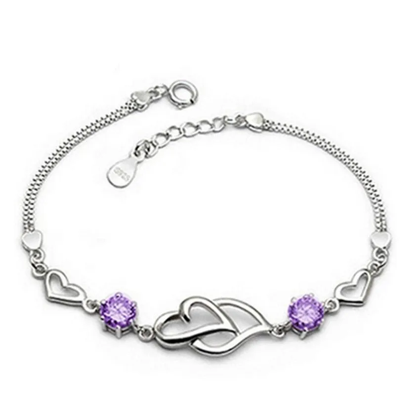 925 sterling silver heart bracelet