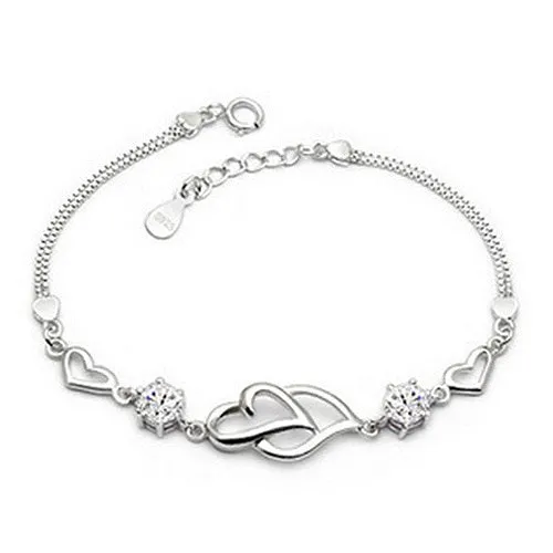 925 sterling silver heart bracelet