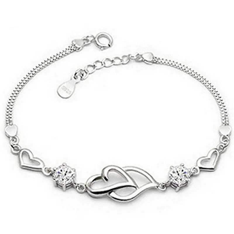 925 sterling silver heart bracelet