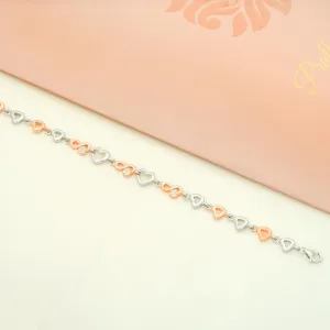 92.5 Sterling Silver Mini Infinity Heart Bracelet