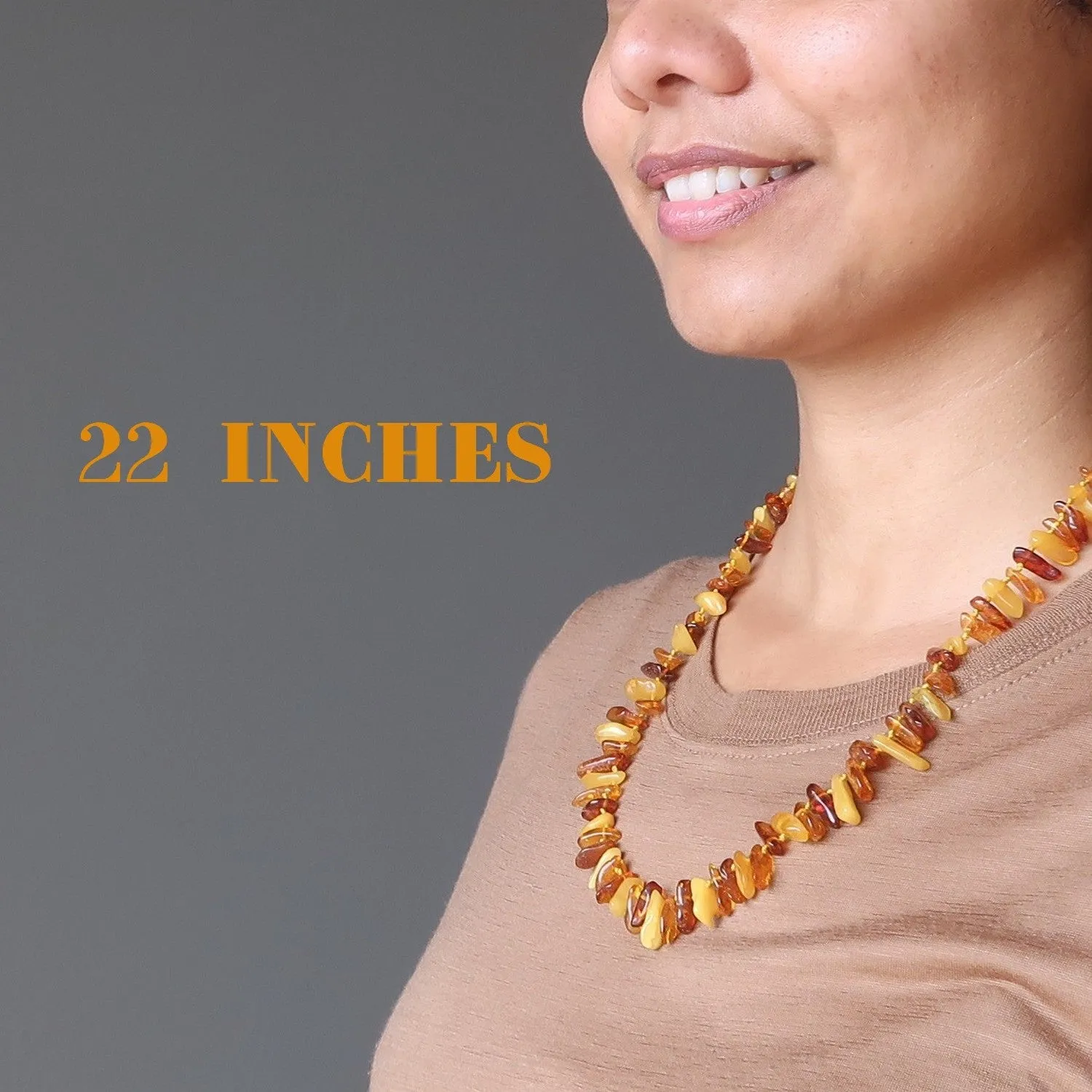 Amber Necklace Sunny Spirit Yellow Orange Baltic Knotted