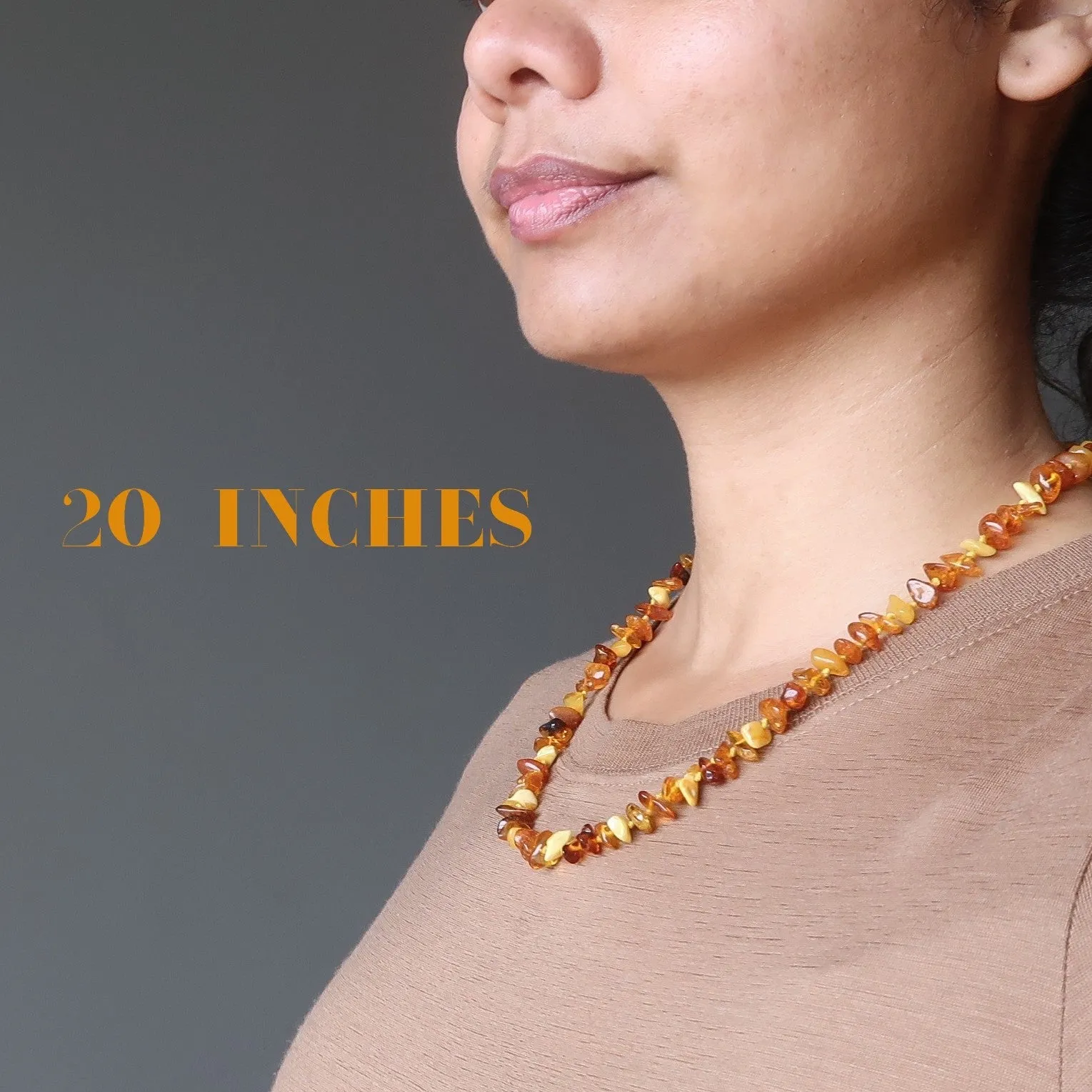 Amber Necklace Sunny Spirit Yellow Orange Baltic Knotted