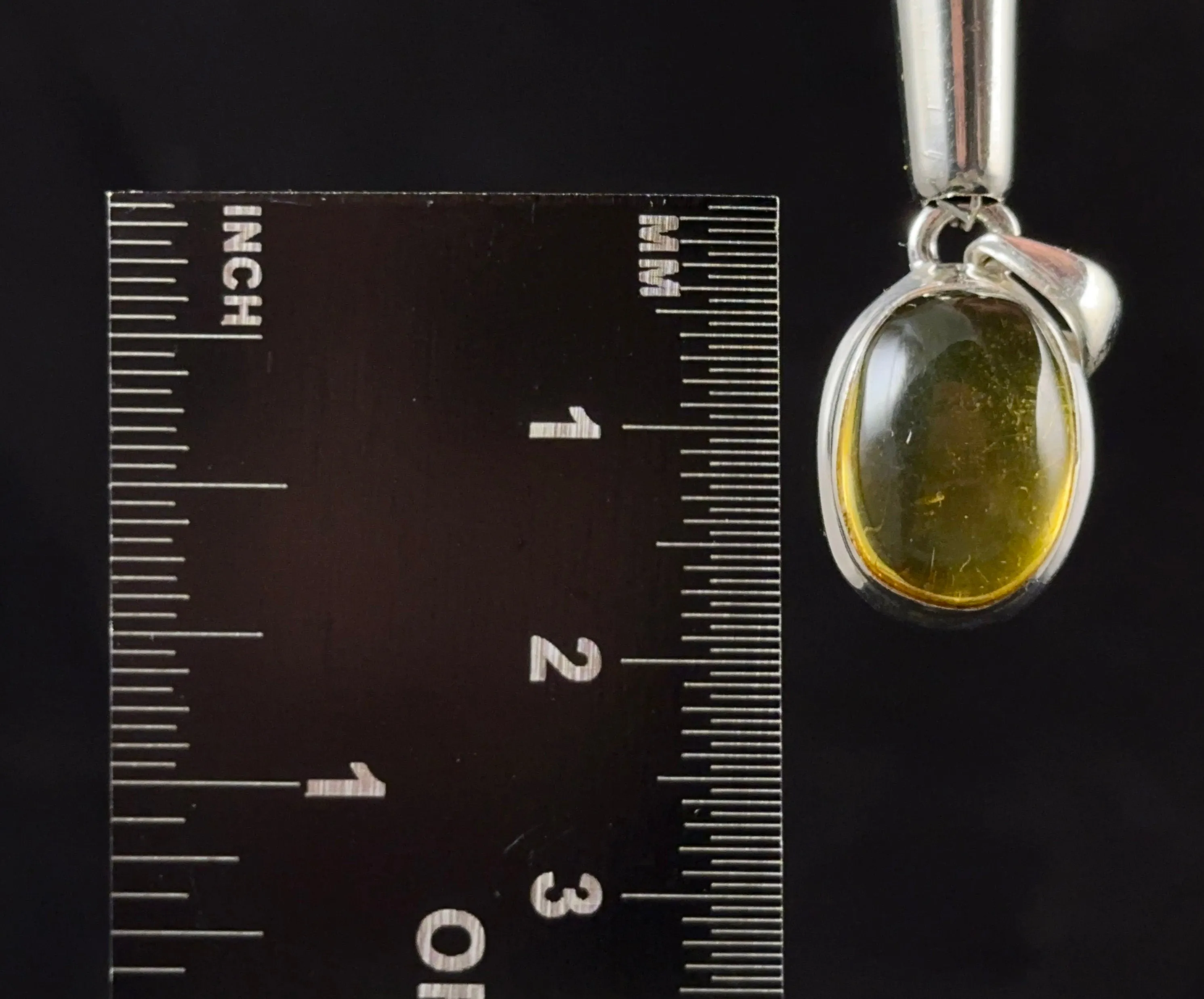 AMBER Pendant - AAA, Sterling Silver - Crystal Pendant, Fine Jewelry, Healing Crystals and Stones, 53421