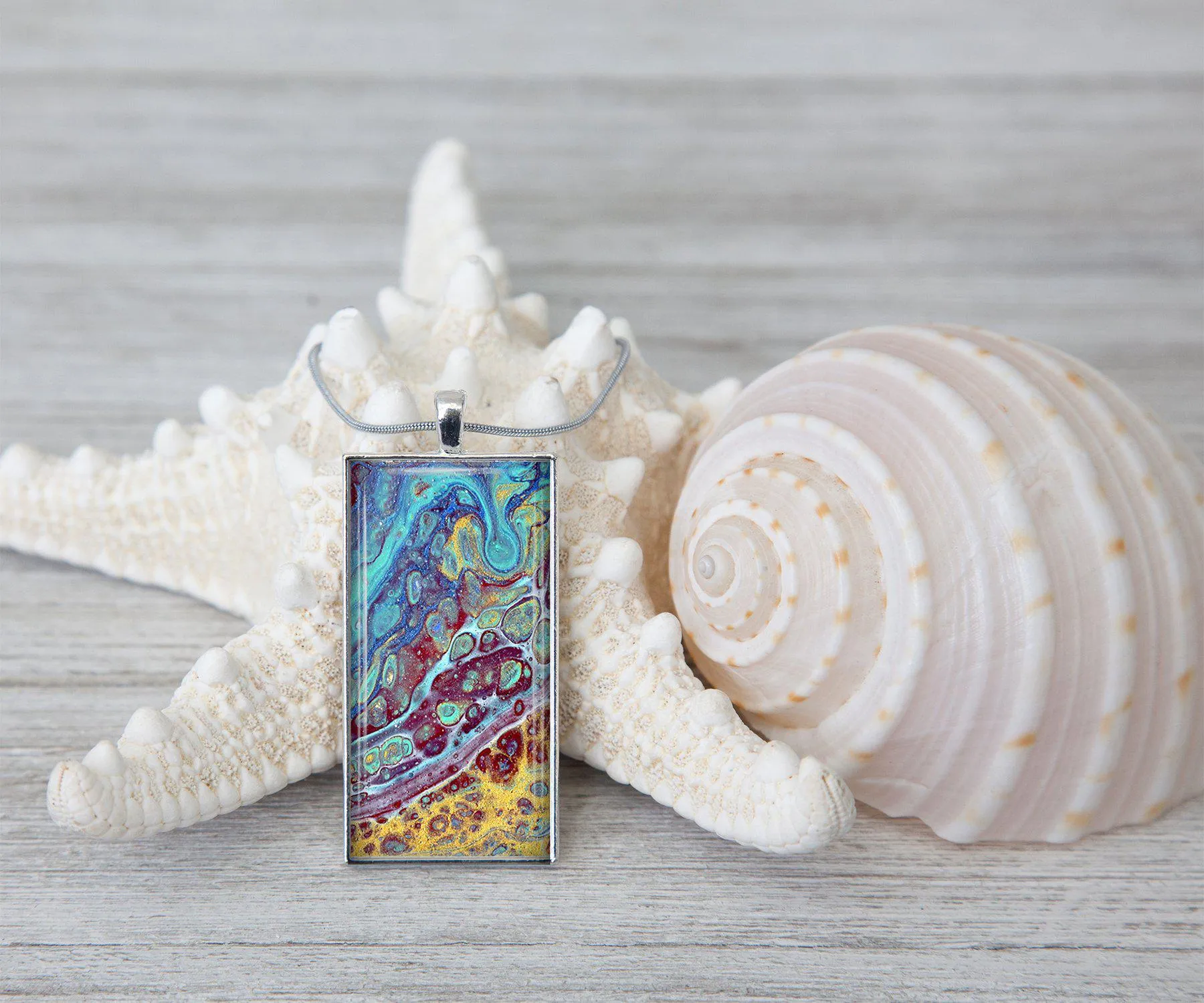 Amber Waves Rectangle Necklace | Handmade Beach Jewelry