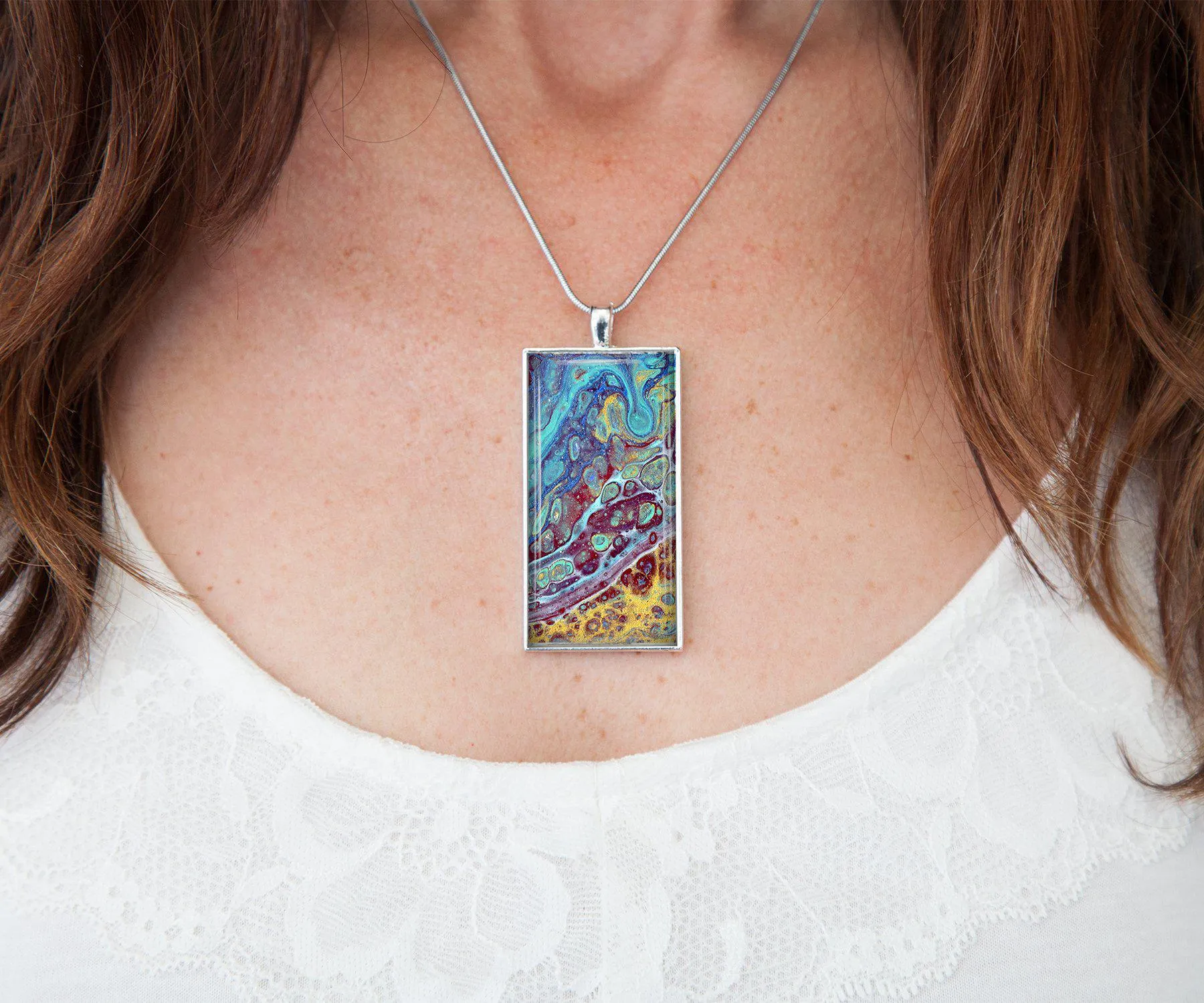 Amber Waves Rectangle Necklace | Handmade Beach Jewelry