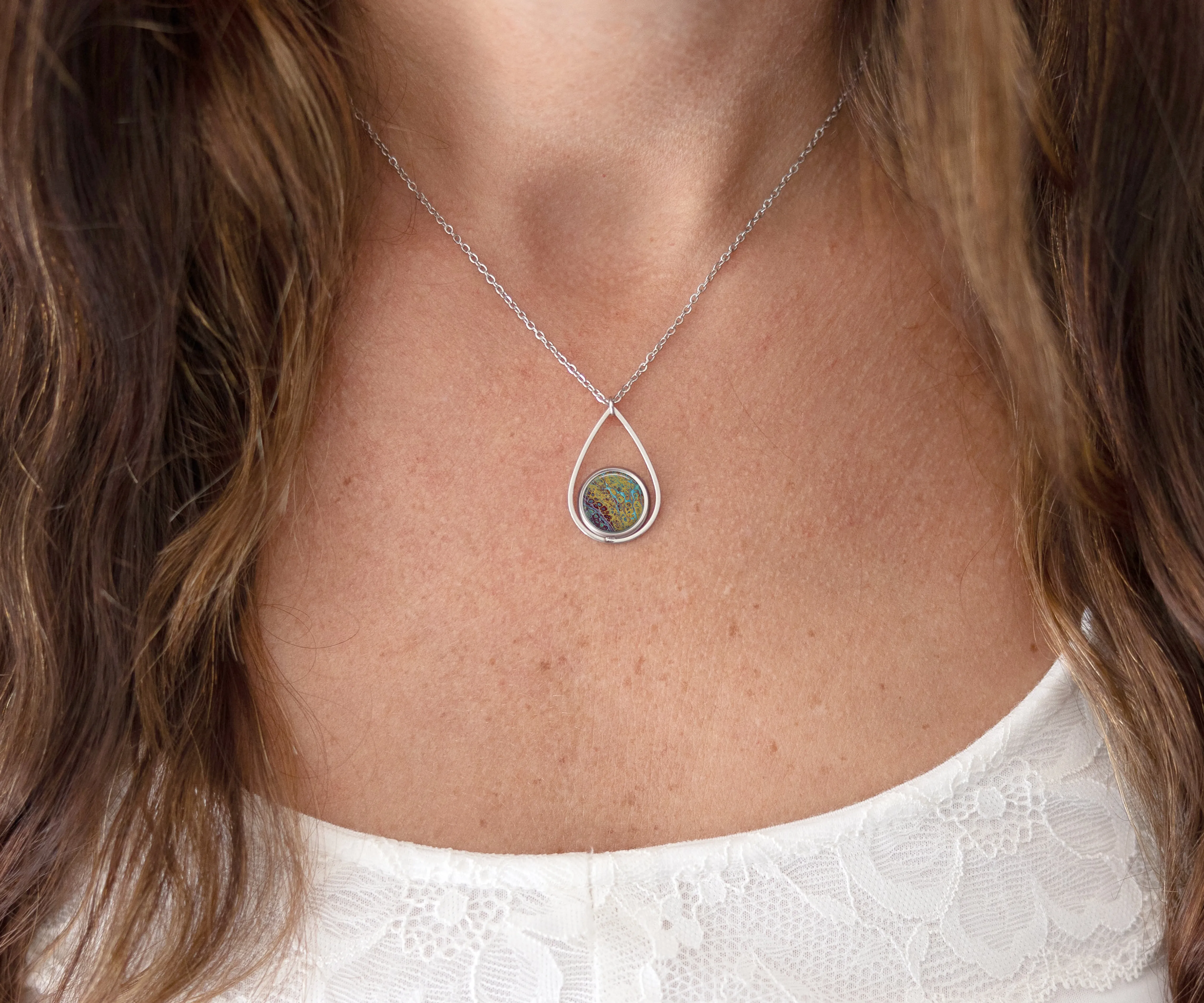Amber Waves Teardrop Necklace | Beach Jewelry